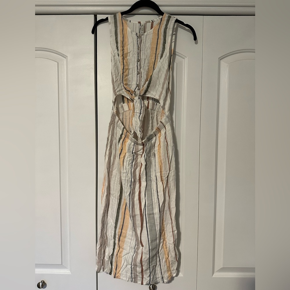 RVCA midi dress with front tie